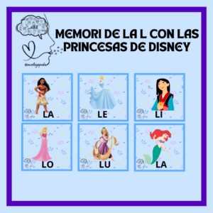 memory de la L princesas disney