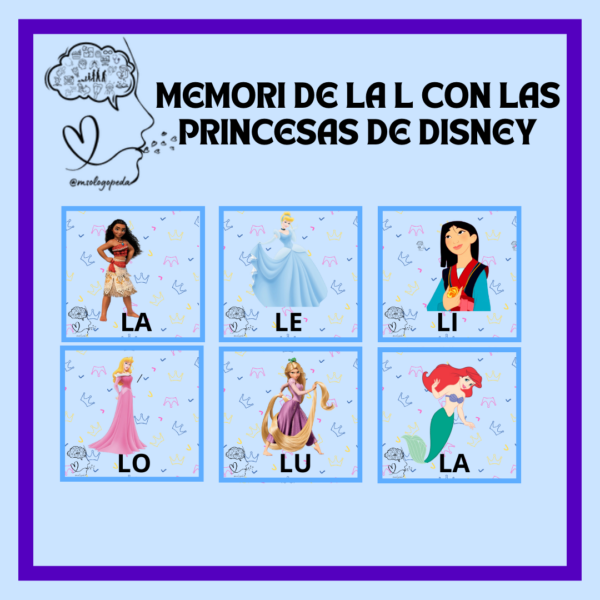 memory de la L princesas disney