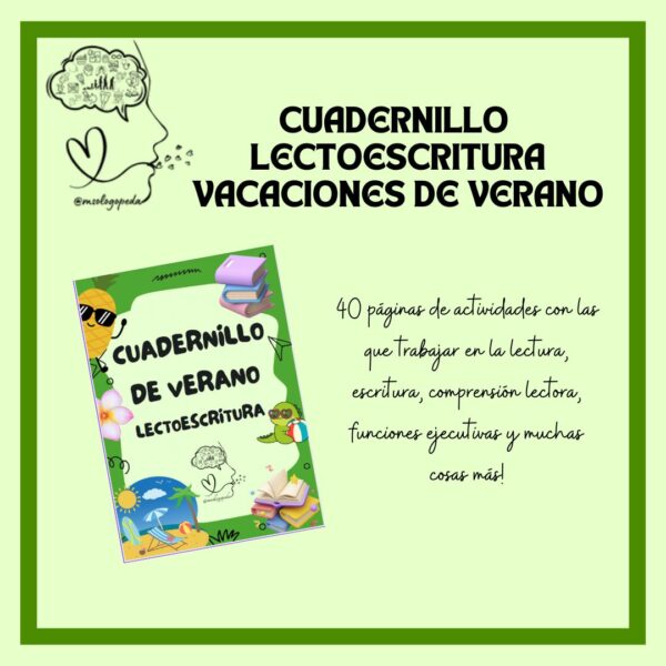 Cuadernillo de verano lectoescritura